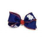 Knollwood Christian (Light Navy) / Red Pico Stitch Bow - 5 Inch